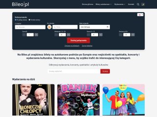 Podgląd Bileo.pl Bilety autokarowe, ubezpieczenia i wydarzenia kulturalne online