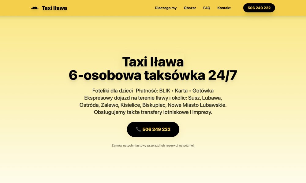 Miniaturka Taxi Iława komfortowy przewóz 6 osób, taksówki 24h